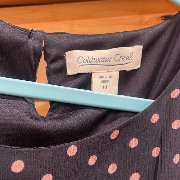 Coldwater Creek Black and White Polka Dot Midi Dress - Picture 2 of 4